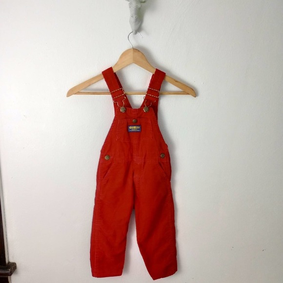 OshKosh B'gosh Other - Vintage Oshkosh B’gosh Red holiday Corduroy Overalls  3T